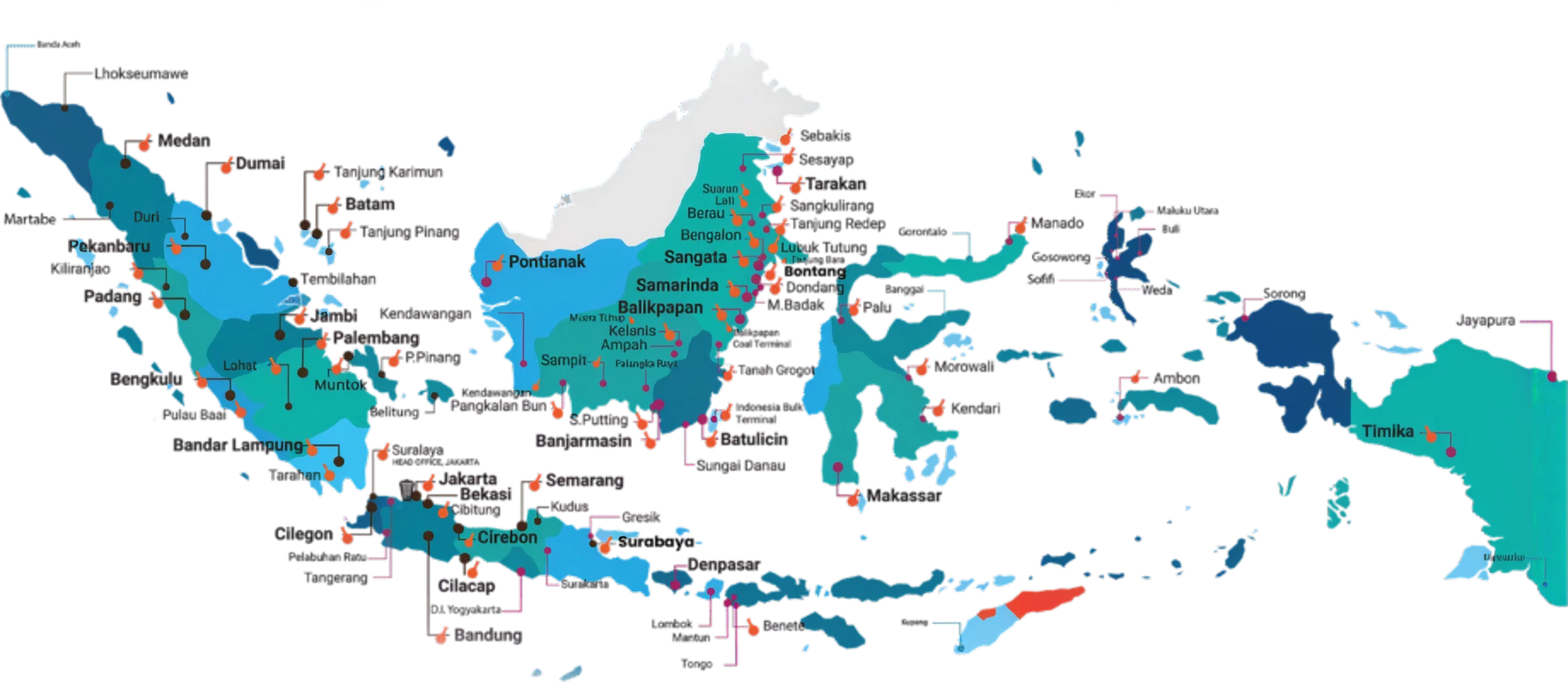 Sucofindo Service Coverage Area Map Indonesia